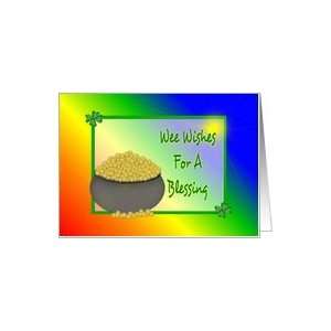  St. Patty`s Day Blessings Pot of Gold Clovers Card: Health 