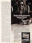 TDK VHS Video Cassette Tapes 1984 print ad  