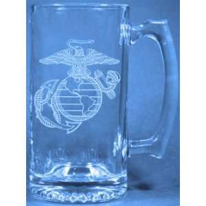  US Marines Etched, Personalized 25oz Sports Beer Mug 