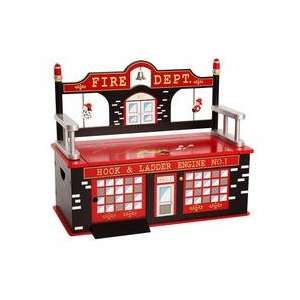  Firefighter Bench seat with Storage: Home & Kitchen