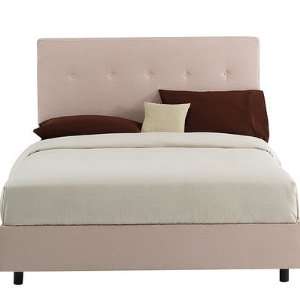  Button Tufted Bed in Oatmeal Size: California King 