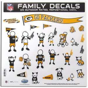  Green Bay Packers Nfl Family Car Decal Set (Large) Sports 