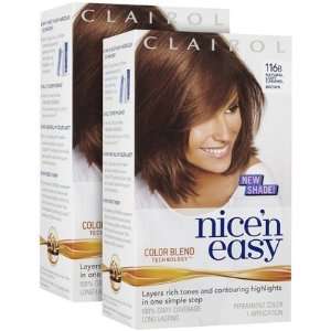 Clairol Nice n Easy Hair Color, Natural Light Caramel Brown (116B), 2 