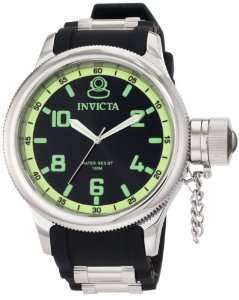   Invicta Mens 1433 Russian Diver Black Dial Rubber Watch Invicta