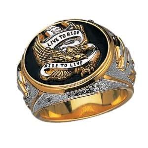  Sterling Silver Harley Davidson Mens Live To Ride Ring Jewelry