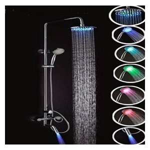 Faucetland 024002067 Wall Mount Rain Shower Faucet?build in LED Lights 
