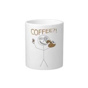  Crazy Coffee Stickman Large Mug: Home & Kitchen