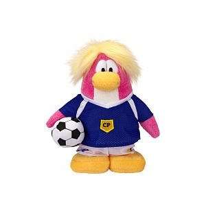 Club Penguin 6.5 Inch Series 14 Plush Figure Soccer Girl Includes Coin 