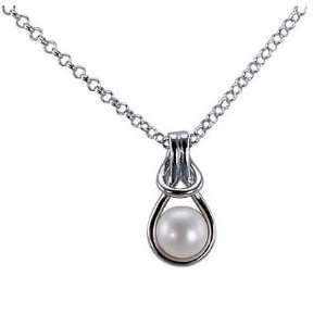   Wrapped, Freshwater Peal Necklace Sterlings Silver: CleverEve: Jewelry