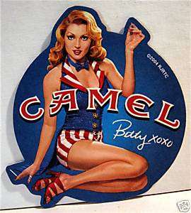 RJ R Camel Cigarette 3 Pinup Pin Up Girl Betty Coaster  