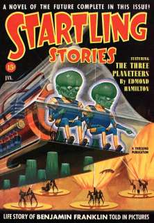 Vintage Sci Fi Poster Startling Stories Planeteers  