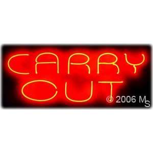 Neon Sign   Carry Out   Large 13 x 32 Grocery & Gourmet Food