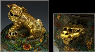 Lg Antique Chinese Cloisonné on Bronze Censer Ming Mark  