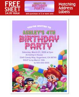 CANDYLAND Birthday Party INVITATIONS  