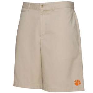   Tigers Khaki Solo Logo Shorts with Flat Front