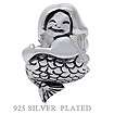 925 Silver Plated HEART Spacer European Charm Bead  