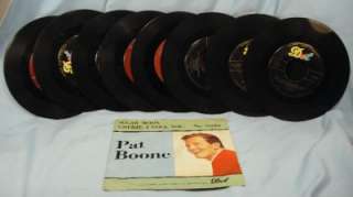 Vintage Lot of 9 PAT BOONE 45 RPM Records DOT (O)  