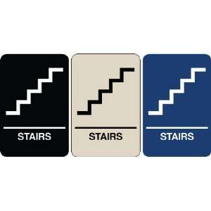  Braille Sign   Stairs, ColorBlack on Taupe Office 
