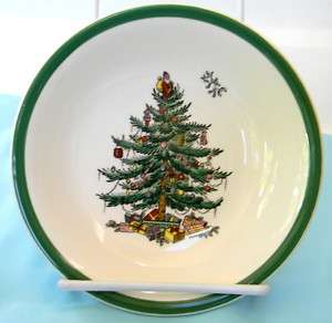 SPODE CHRISTMAS TREE GREEN TRIM CEREAL BOWL 6 1/4  