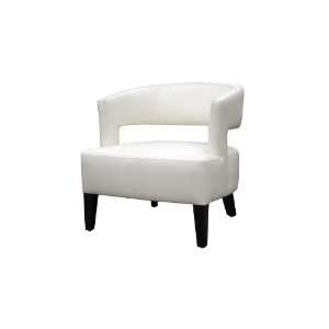 Lemoray Off White Leather Modern Club Chair: Home 
