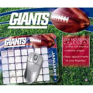 New York Giants 2009 Mouse Pad Calendars  Sports 