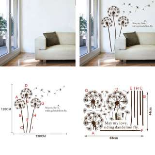 Removable HD Dandelion Flower Tree wall decor decal vinvy Wall Sticker 