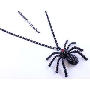  Black spider Dark forest large spider fashion necklace 