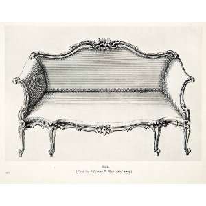  1925 Print Thomas Chippendale Sofa Couch Furniture 