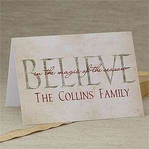  Family Name Personalized Christmas Cards   Believe: Health 