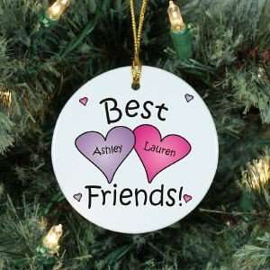  Personalized Best Friends Christmas Ornament Ceramic: Home 
