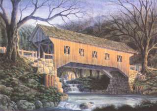 Covered Bridge Mill Halloween Cat Matted SIGNED Souders  