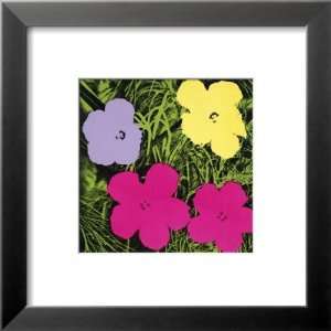  Flowers, c.1970 (1 Purple, c.1 Yellow, 2 Pink) Framed Art 
