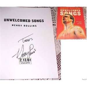  Henry Rollins Signed Unwelcomed Songs BOOK COA Proof 