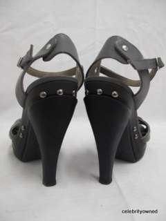 Marni Gray/Brown/Black Platform Strappy Heels 36  
