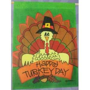  Happy Turkey Day Thanksgiving Large Porch Flag 28 X 40 
