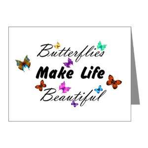  Note Cards (20 Pack) Butterflies Make Life Everything 