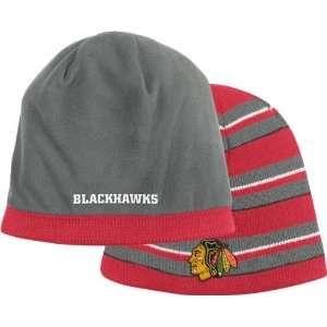  Chicago Blackhawks Fashion Stripe Reversible Skully Hat 