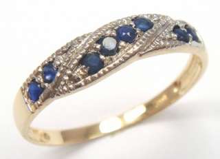 BEAUTIFUL 10KT SOLID GOLD SAPPHIRE BAND RING  