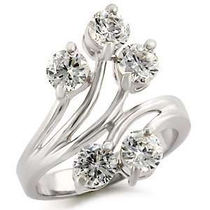   INSPIRED CZ RING   Five Round Cut Solitaires Right Hand CZ Ring