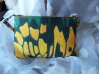   NWOT Neiman Marcus Yellow, Black & Green Snake Look Cotton Compact Bag