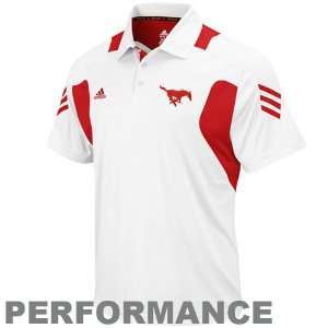 adidas SMU Mustangs White Scorch Classic Performance Polo (XX Large 
