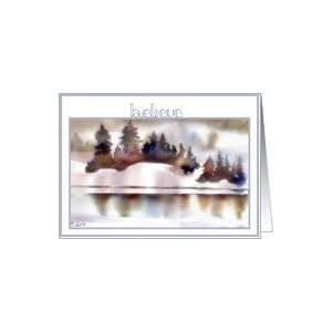  believe merry christmas snowscape watercolor Card: Health 