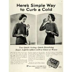  1936 Ad Bayer Aspirin Tablets Medicine Pain Reliever 
