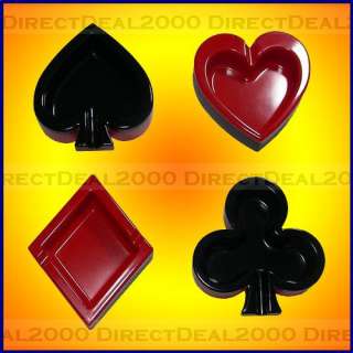 Spade Heart Club Diamond Shape Poker Card Ashtrays Set  