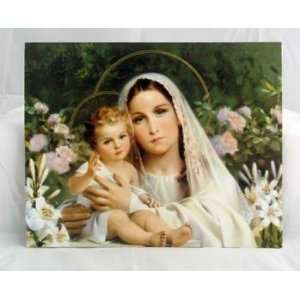   Madonna and Child w/ Lilies by Simeone Plaque