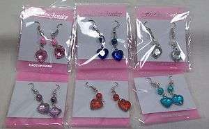   Heart Dangle Fishhook Earring You Chose Color *New On Card  