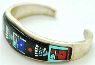 Native American Navajo sterling silver night sky bracelet Erwin Tsosie 