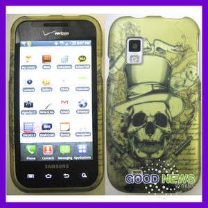   Samsung Fascinate i500 Yellow Skull Rubberized Hard Phone Cover Case