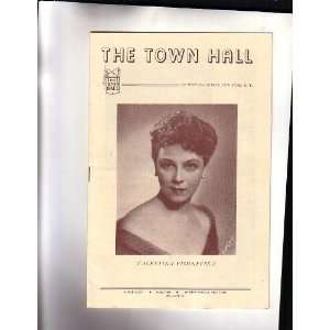 Valentina Vishnevska Soprano- NYC Town Hall Recital Program 1946 Valentina Vishnevska