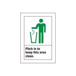   THIS AREA CLEAN (W/GRAPHIC) Sign   14 x 10 Plastic
